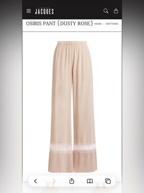 Osiris Dusty Rose Lace-Hem Wide Leg Pants sleeping with Jacques